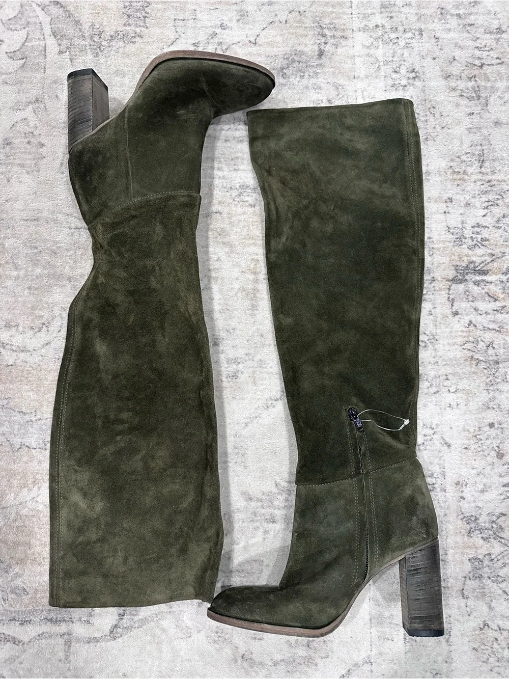 Free People Dakota Over the Knee Boots Hunter Green Suede